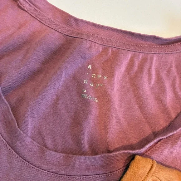 Lot of 3 A New‎ Day Womens 2XL Tank Tops Bundle Orange Black Pink Sleeveless - Picture 5 of 5